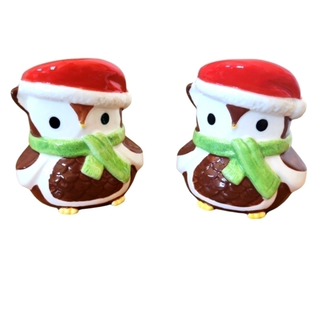 NWT Yankee Candle Set of 2 Winter Woodland Owl Tealight/ Votive Holders